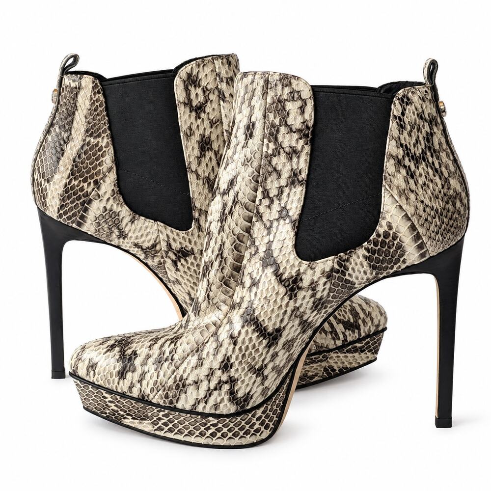 Michael Kors Genuine Snakeskin Platform Ankle Boots NEW